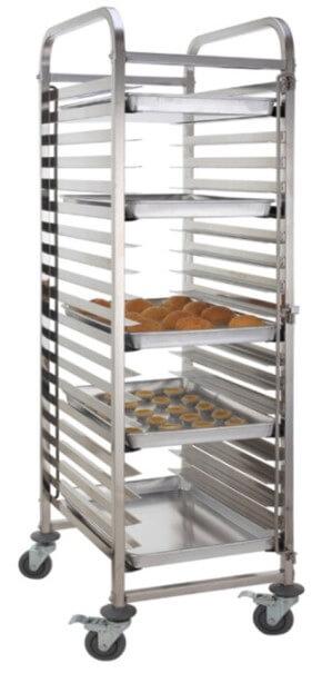 16 TIER BAKING TRAY-STAINLESS STEEL TROLLEY
