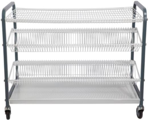 CROCKERY RACK 300 PIECE MOBILE 106 LARGE PLATES+212 SMALL PLATES 1 CUP RACK