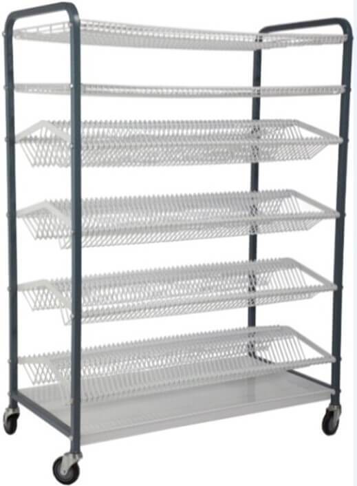 CROCKERY RACK 600 PIECE MOBILE 212 LARGE PLATES+212 SMALL PLATES 2 CUP RACK