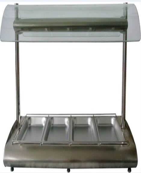 TABLE MODEL CURVED SHAPE 4 DIV BN MARIE CW O/H GLASS