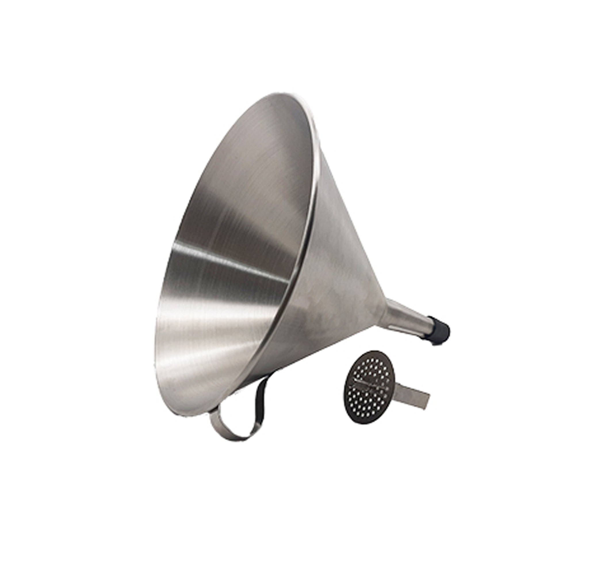 FUNNEL ROUND - S/STEEL WITH REMOVABLE STRAINER - 200MM