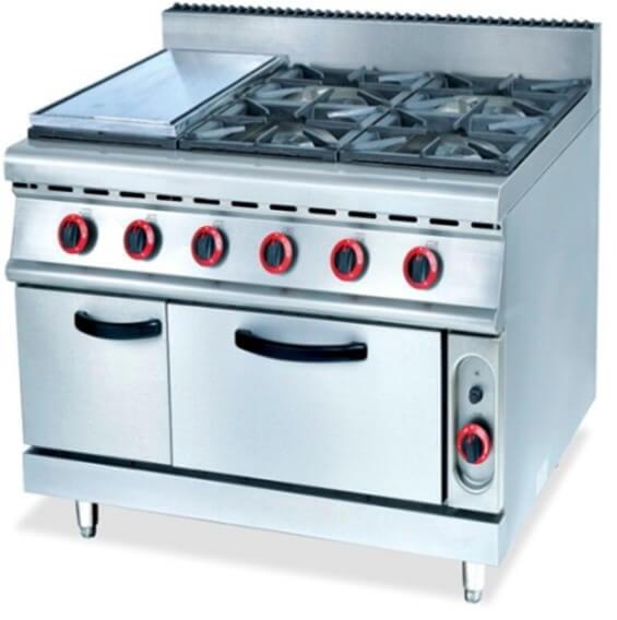 700 RANGE - 4 BURNER & SIDE GRILL U/C SMALLER STANDARD GAS OVEN