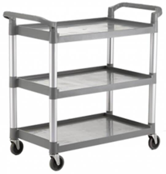 PLASTIC TROLLEY WITH TOTE BOX&BINS- 3 TIER