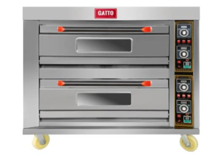 DOUBLE DECK PIZZA OVEN WITH CERAMIC FLOOR 4 TRAYS