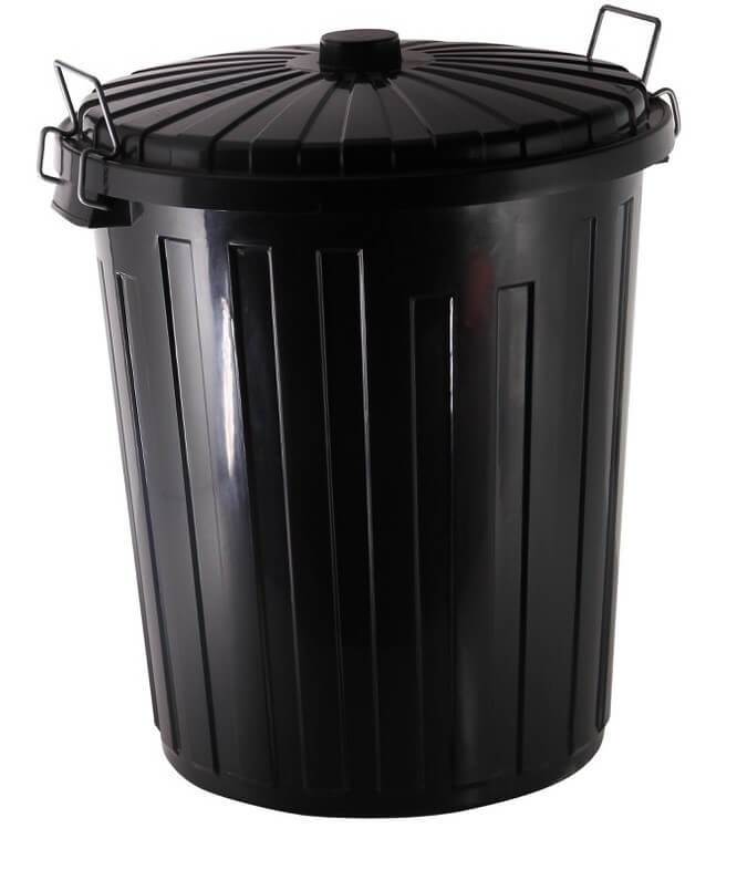 REFUSE BIN BLACK 73LT   INCLUDES LID