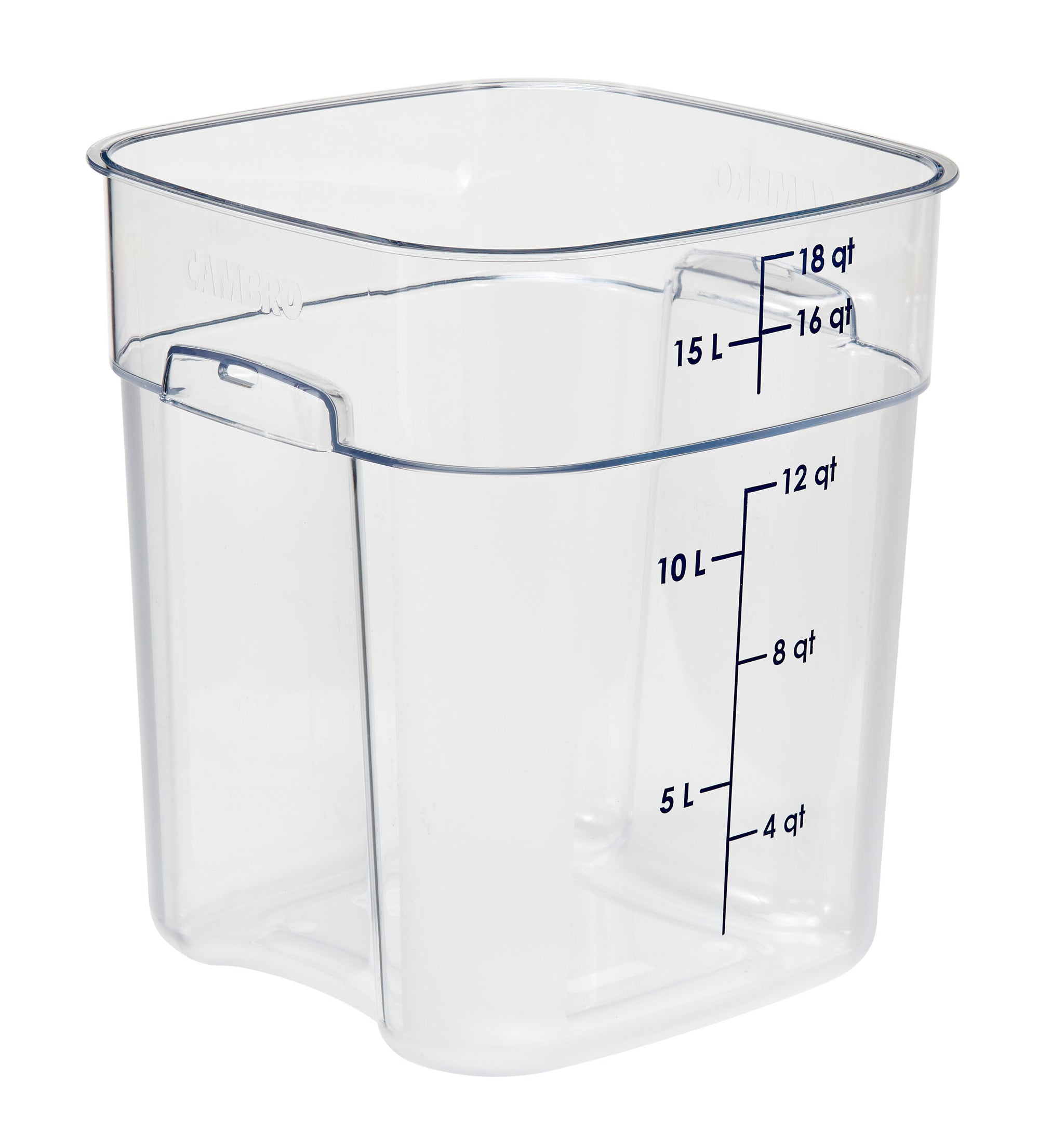 SQUARE POLYCARBONATE STORAGE CONTAINER CLEAR - 17LT