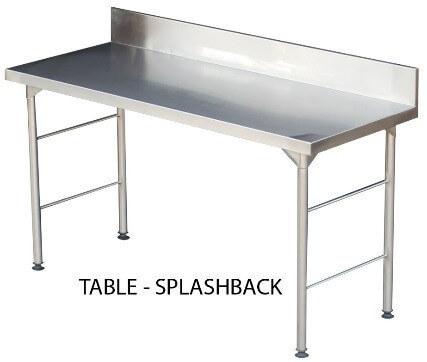 S/Steel 1050mm Table with Splashback 0.7mm Grade 430