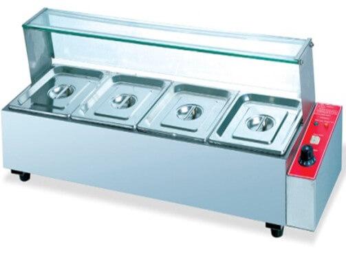 TABLE MODEL BAIN MARIE C/W SNEEZEGUARD - INCLUDES 4 X 1/2 INSERTS+LIDS