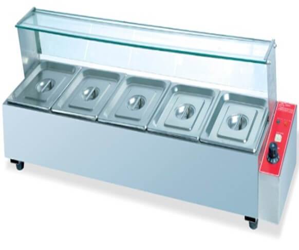 TABLE MODEL BAIN MARIE C/W SNEEZEGUARD - INCLUDES 5 X 1/2INSERTS+LIDS