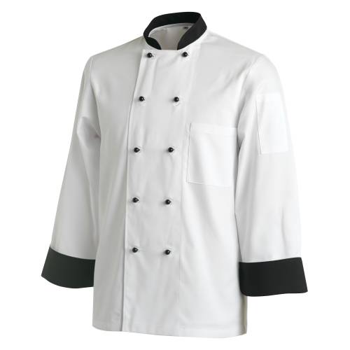 CHEFS UNIFORM JACKET CONTRAST LONG - SMALL
