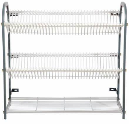 CROCKERY RACK 800 WALL MOUNT 3 TIER 76 PLATES + CUP RACK