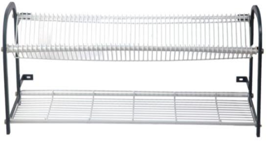 CROCKERY RACK 1100 WALL MOUNT 2 TIER 53 PLATES + CUP RACK
