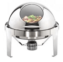 ECONOMY ROLL TOP ROUND CHAFER- WITH GLASS VISION