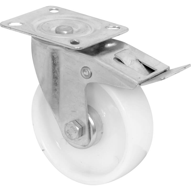 Break Swivel castor for Chrome and Epoxy shelving